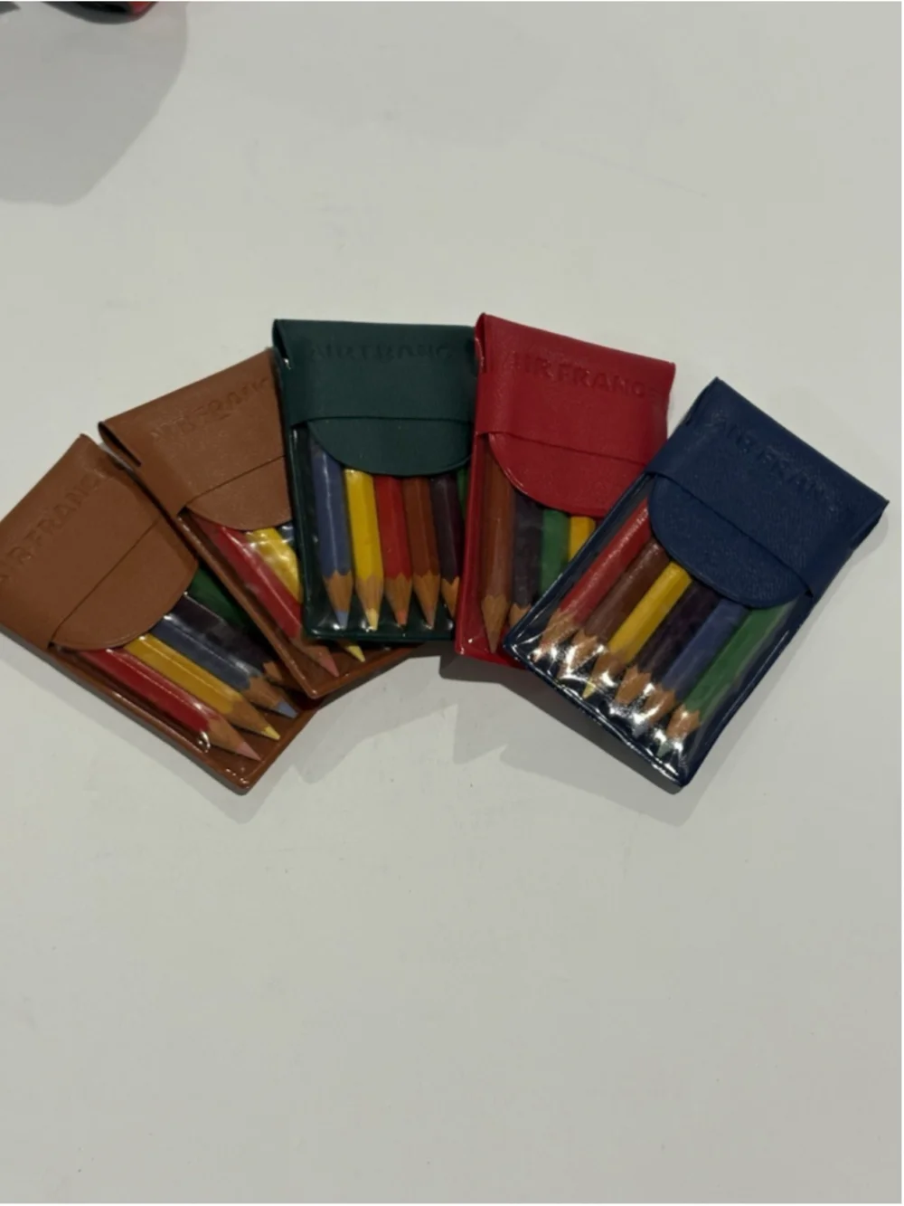 Vintage Air France Colored Pencil Sets Lot of 5 Airline Amenity Kit Souvenir